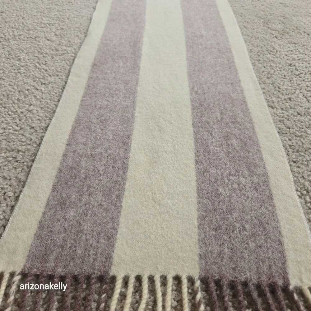 Wool Scarf Neutral Colors Stripe